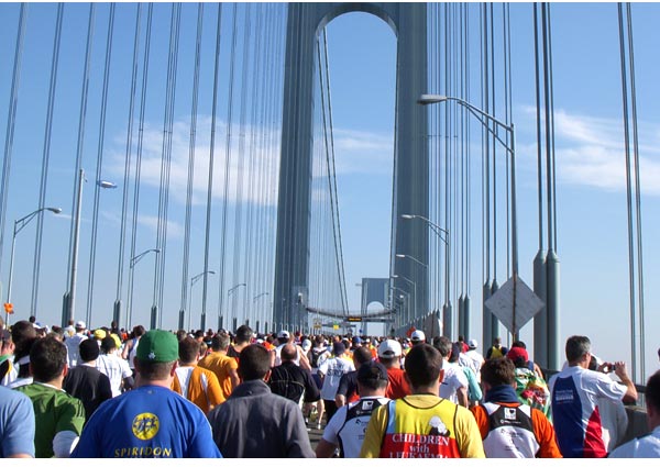 New York city Marathon - Sea of Humanity Crosses the Verrazano-Narrows Bridge